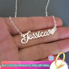 Нержавеющая Сталь персонализированные имя пластины ювелирные изделия индивидуальный дизайн для семьи ювелирный подарок буквы с именами ожерелье для детей, жена