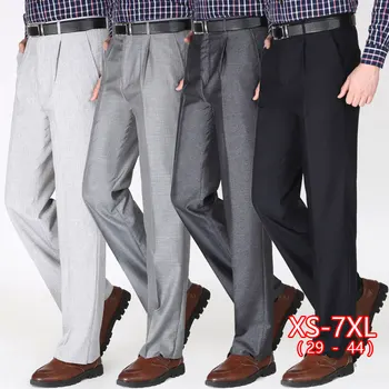 

Middle-aged Men's Suits Pants Summer Thin High Waist Trousers Men Single Pleated Business Casual Dress Trousers Office Wear