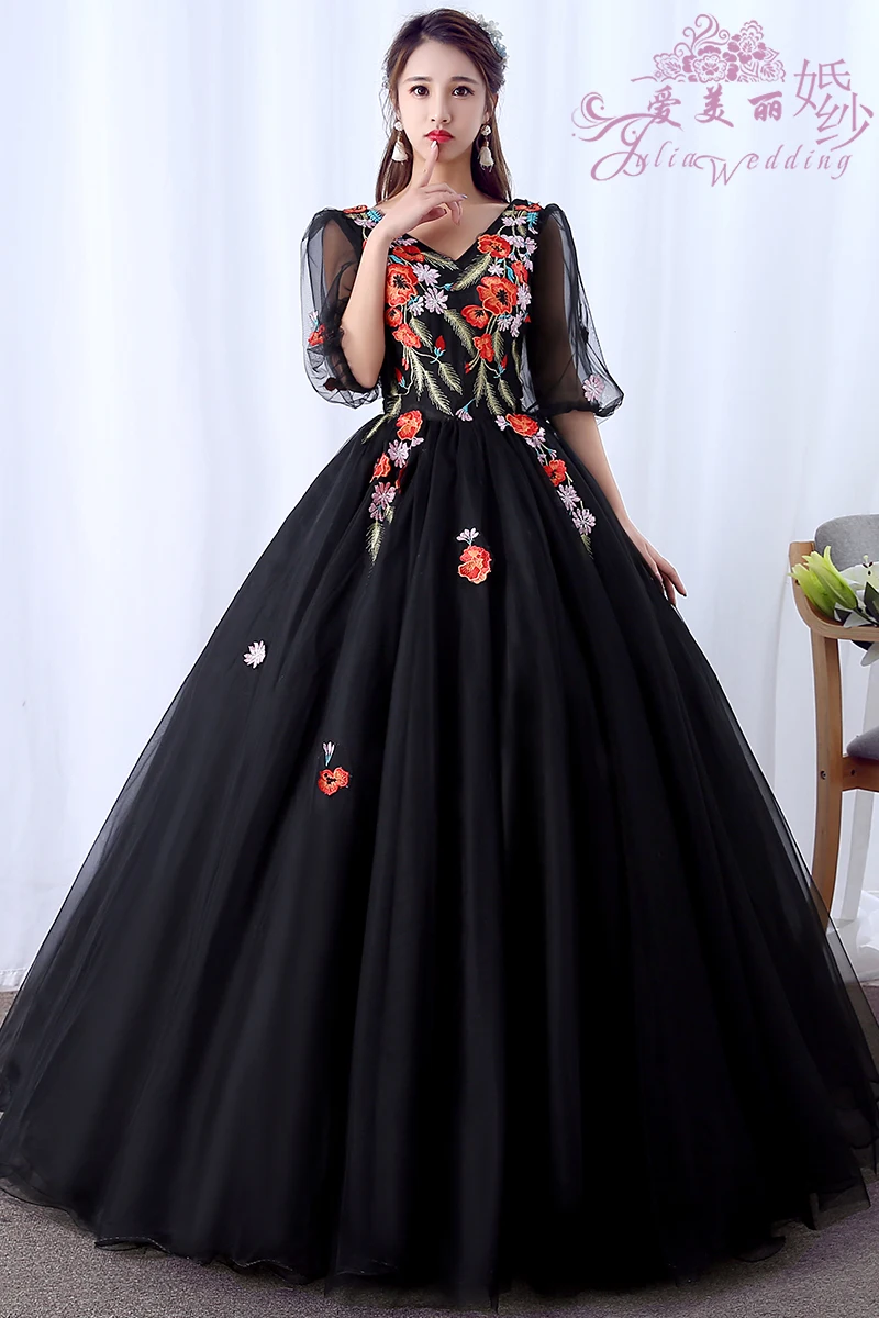 Бальное платье с v-образным вырезом и цветочной аппликацией, роскошное кружевное вечернее платье для выпускного бала, торжественное бальное платье, большие размеры