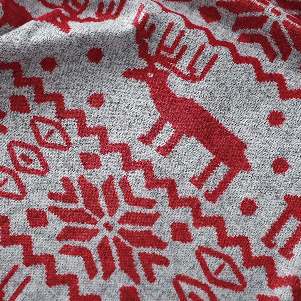 Толстовка с капюшоном; блузка; Femme; пуловер; топы; Merry Christmas; водолазка с принтом снежинки и лося; шерстяной свитер; вязаный Топ; футболка