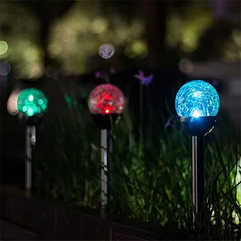 

LED Night Light Lawn Colorful Glass Ball Solar Crack Waterproof Landscape Garden Lamps Outdoor Lighting Fairy Home Decoration