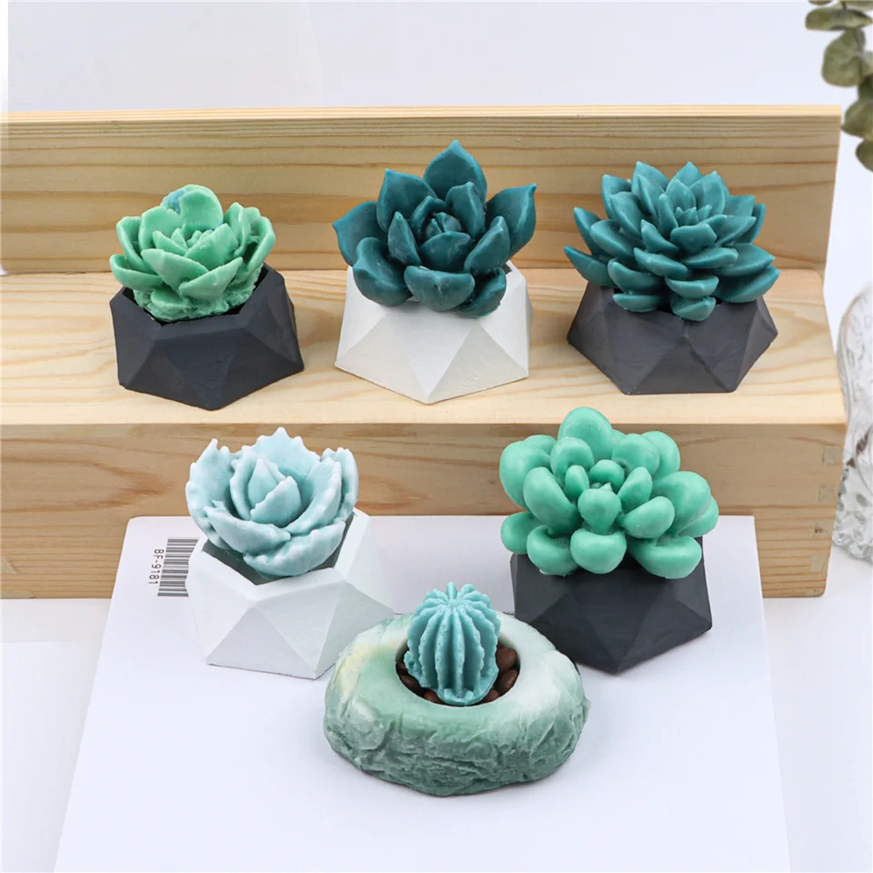Succulent & Eucalyptus Silicone Mold for 3D DIY Aromatherapy and Crafting