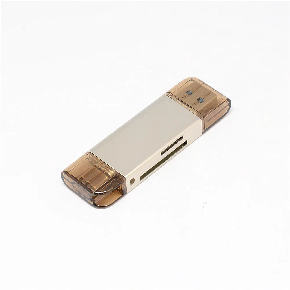 USB 3,0 type-C Micro USB кард-ридер SD TF карта OTG адаптер для мобильного телефона USB C кард-ридер для телефона компьютера - Цвет: Gold