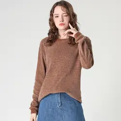 Baseskiy2019 женский кашемировый свитер новый вязаный свитер с круглым вырезом Повседневный однотонный жакет с длинными рукавами джемпер