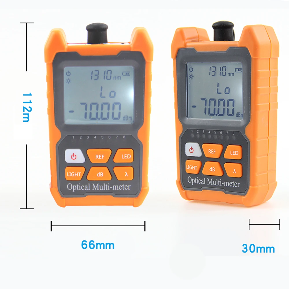 Мини портативный волоконно-оптический измеритель мощности 8 волн с светодиодный светильник сетевой кабель тестер FTTH Тестер Волоконно-Оптического Кабеля