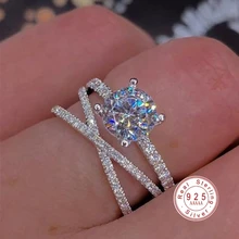 Модное сердце со стрелой из стерлингового серебра 925 пробы, блестящее дизайнерское кольцо с кристаллами для женщин, AAA циркон, обручальные Обручальные кольца, ювелирные изделия