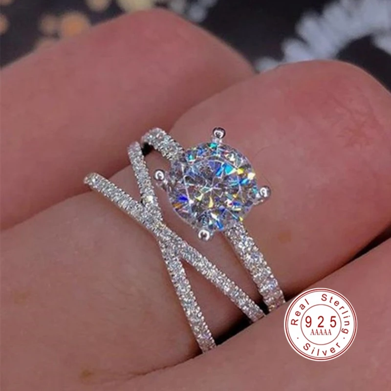 

2019 Fashion 925 Sterling Silver Heart Arrow Shining Crystal Designer Ring for Women AAA Zircon Engagement Wedding Rings Jewelry