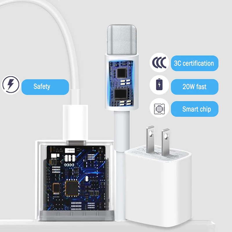 quick charge 3.0 20W Fast Charger For iPhone 13 AU/EU/US/UK Plug and Data USB Cable For iPhone 12 Charger Wire For iPad USB Type C to Lighting 65 watt usb c charger