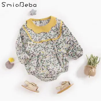 

Newborn Creeper Baby Ins Rompers Kids Girls Pop Up Flower Winter Hardcover Long Sleeve Spring One Piece Jumpsuits Petal Collar