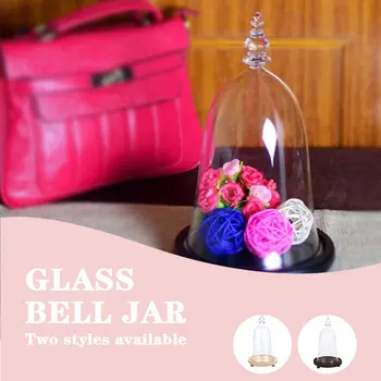 

Glass Bell Jar Festival Rose Glass Cover Glass Display Flower Valentine'S Day Ornamental Gift DIY