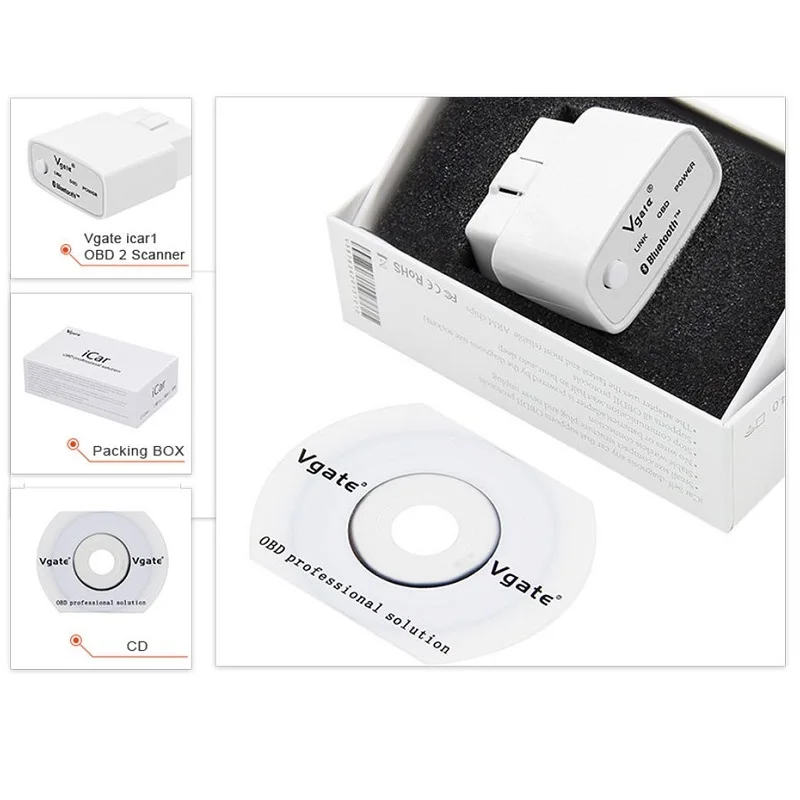 Новейший Vgate elm327 Bluetooth диагностический адаптер OBD2 сканер автоматический диагностический инструмент elm 327 V2.1 OBDII считыватель кода сканирующий инструмент
