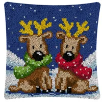 Шоколад Horse-Cushion-Latch-Hook-Kit-Pillow-Mat-DIY-Craft-Flower-42CM-42CM-Cross-Stitch-Needlework-Crocheting - Цвет: Шоколад
