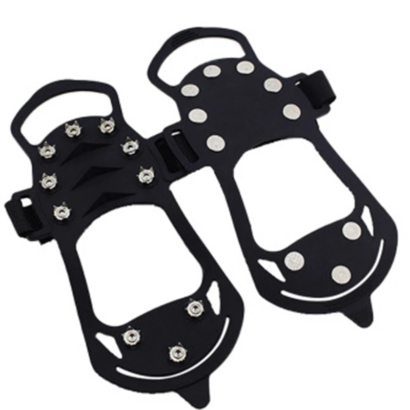 

10 Stud Ice Gripper Spikes for Shoe Anti Slip Climbing Snow Crampons Cleats Chain Claws Grips Boots Cover