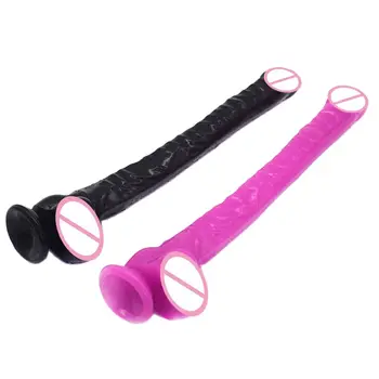 LUUK Super Long 40cm Dildo Suction Cup Soft Dick Irregular Stripe Stimulate Massage Vaginal Masturbation Woman Realistic Penis 5