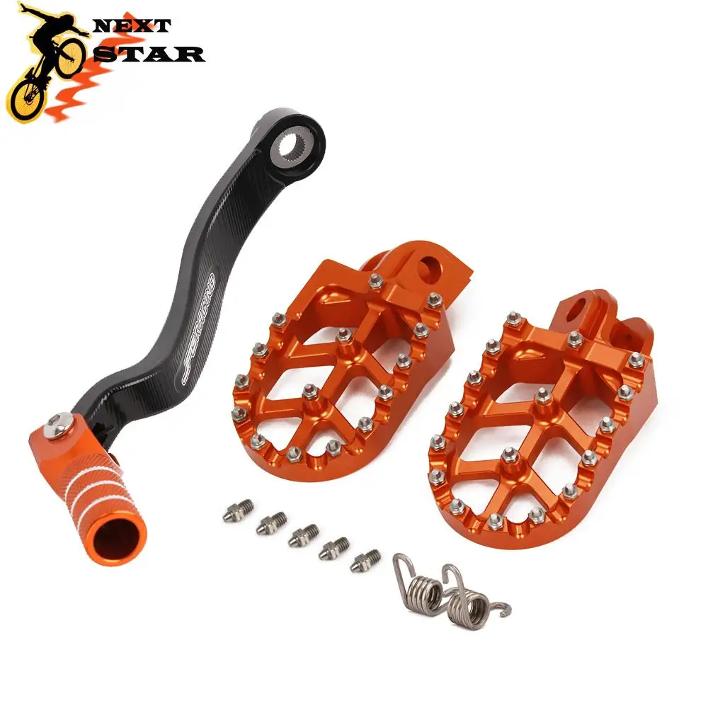 CNC Gear Shift Lever Foot Peg Rest Footrests Pedal Footpegs For KTM SX