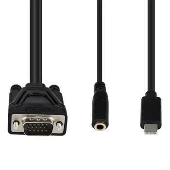 

Type-C to VGA Adapter Cable Wire with 3.5mm Audio Female Port for PC Phone Hot Selling