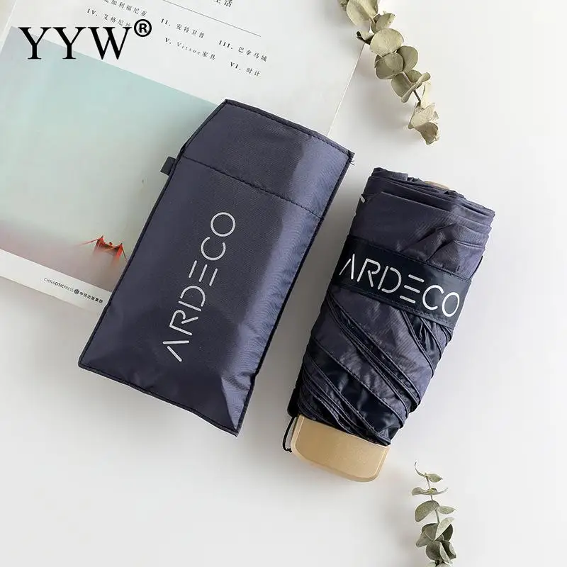 dark blue Модный складной зонт от дождя для женщин Paraguas подарок для мужчин Мини Карманный для девочек анти-УФ ветрозащитные портативные Зонты Ambrella - Цвет: dark blue