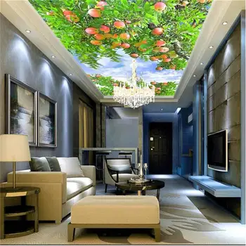 

Custom Photo 3D Wallpaper Living Room Mural Non-Woven Wall Sticker Fruity Apple Sky Ceiling Room Painting Wallpaper For Walls 3D