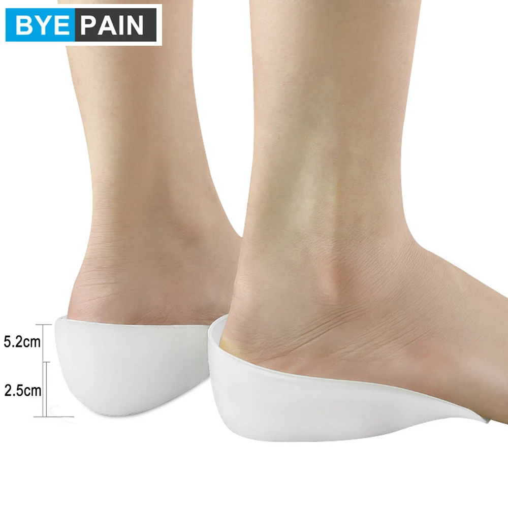 1Pair Silicone Unisex Height Increase Insole Heel Lifting Inserts Shoe Foot Care Protector Elastic Cushion Arch Support Pad adjustable cabinet lifting bracket height leg jack support positive and negative screw furniture increase 18 45cm