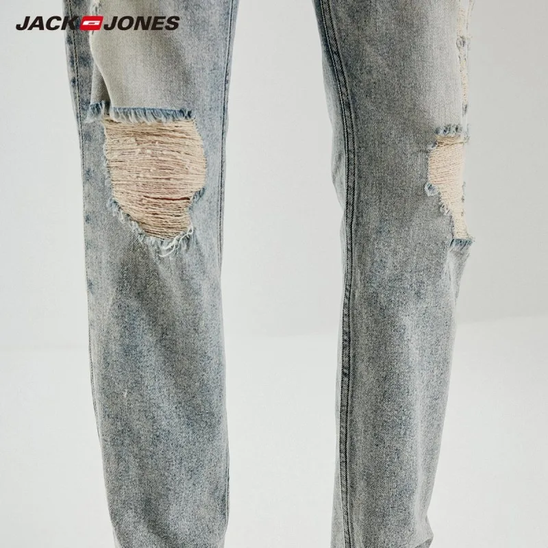 JackJones мужские узкие Стрейчевые хлопковые рваные джинсы | 219132539