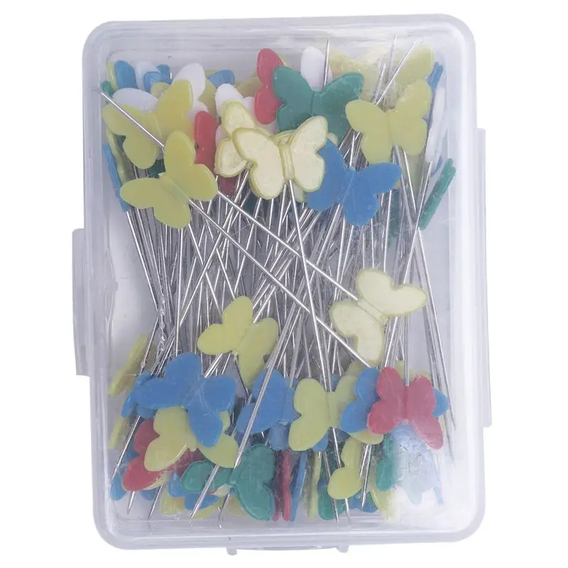 100pcs/set Patchwork Pins Flower Button Head Pins DIY Quilting Tool Sewing Accessories Sewing Patchwork Pins butterfly