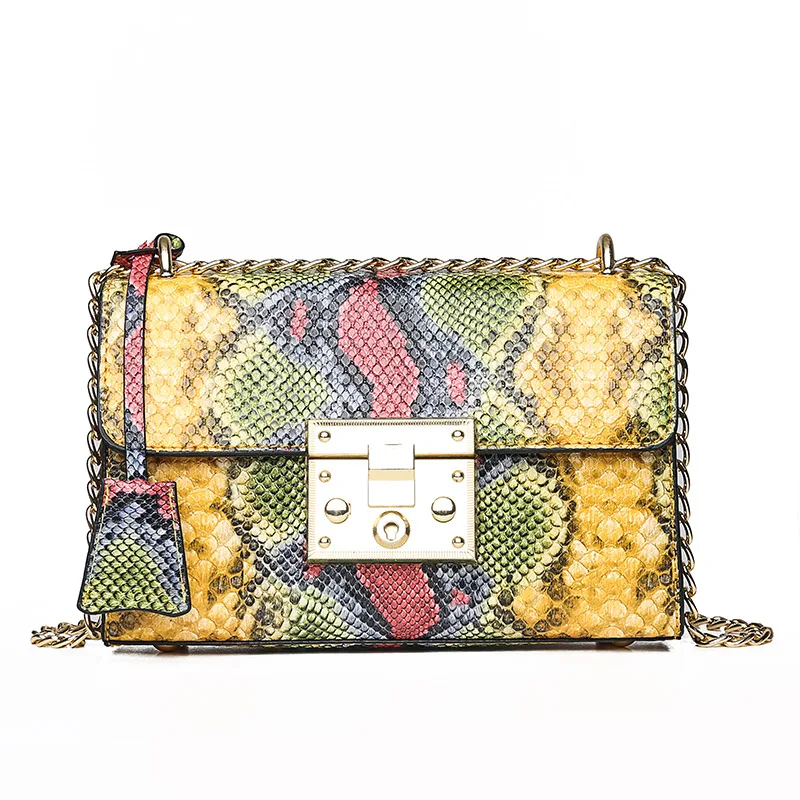

Cross Border 2019 New Style Europe And America Snakeskin Multi-Color Fashion Chinese-style WOMEN'S Bag Trend Embossed Women's Sh