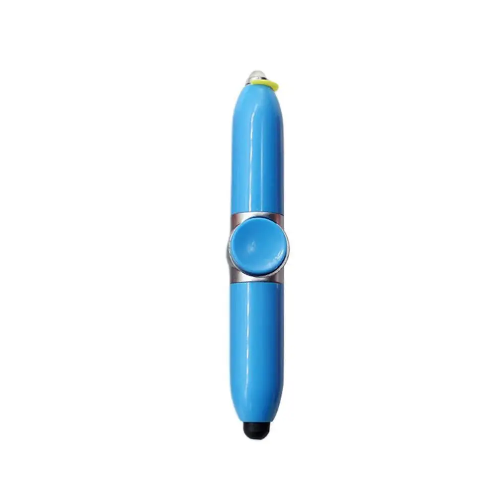 Спиннер для пальцев гироскоп ручки декомпрессии светодиодный освещение Подарочная шариковая ручка креативная декомпрессия Игрушка снятие стресса - Цвет: Blue Ordinary