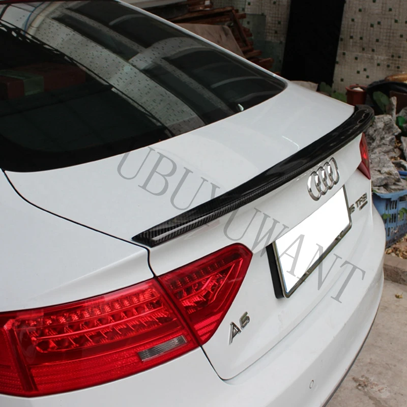 Для Audi A5 4 двери 2009- Высокое качество углеродное волокно внешний задний багажник спойлер автомобиля задний Багажник крыло украшение