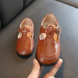 Chaussures vintage en cuir souple pour filles, petites chaussures de fête assorties, de Style britannique, nouvelle collection printemps 2022, E11242 