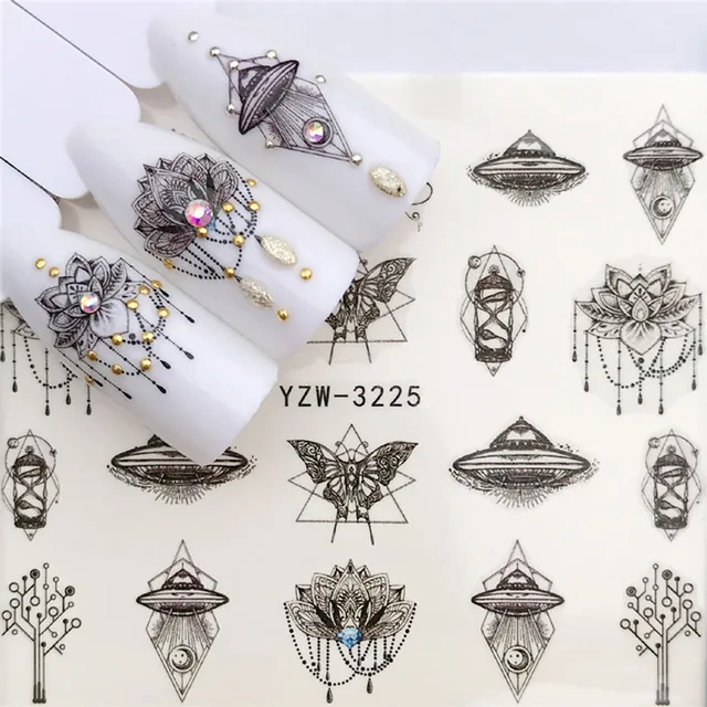Nail Stickers Sliders For Nails Winter Sticker Elk Figure Nail Art Decorations Wolf Animal Transfer Watermark Water Slider YZW-3225