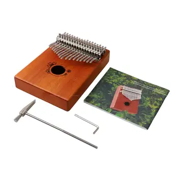 

Yibuy Wood Color XA57 Steel Kalimba African Thumb Finger Piano Musical 17 Keys