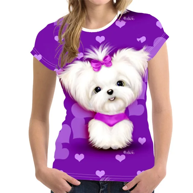 Fashion Lovely Dog 3D Print Women Ladies Girls T-Shirt Animal Harajuku Round Neck Short Sleeve Unisex Summer Tops & Tees XXS-6XL graphic tees