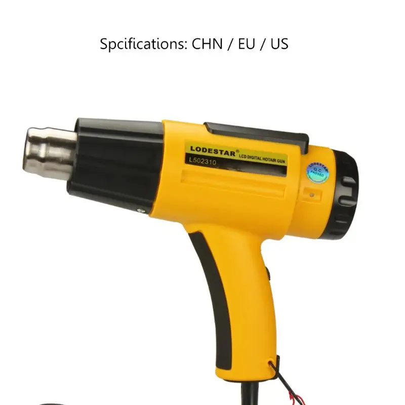 

Heat Gun 220V 2000W 2 Modes LCD Display US/EU/CHN Plug with Nozzle Power Tool