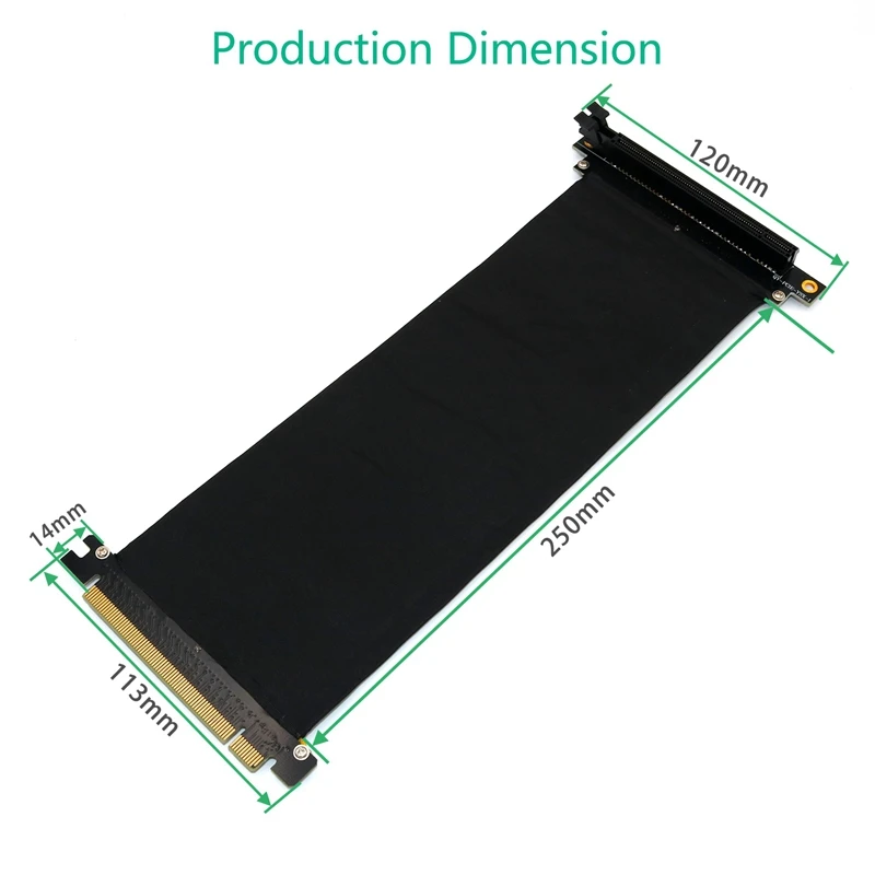 ABKK-PCI Express PCI-E 3,0 16X удлинитель гибкий высокоскоростной(25 см-90 градусов