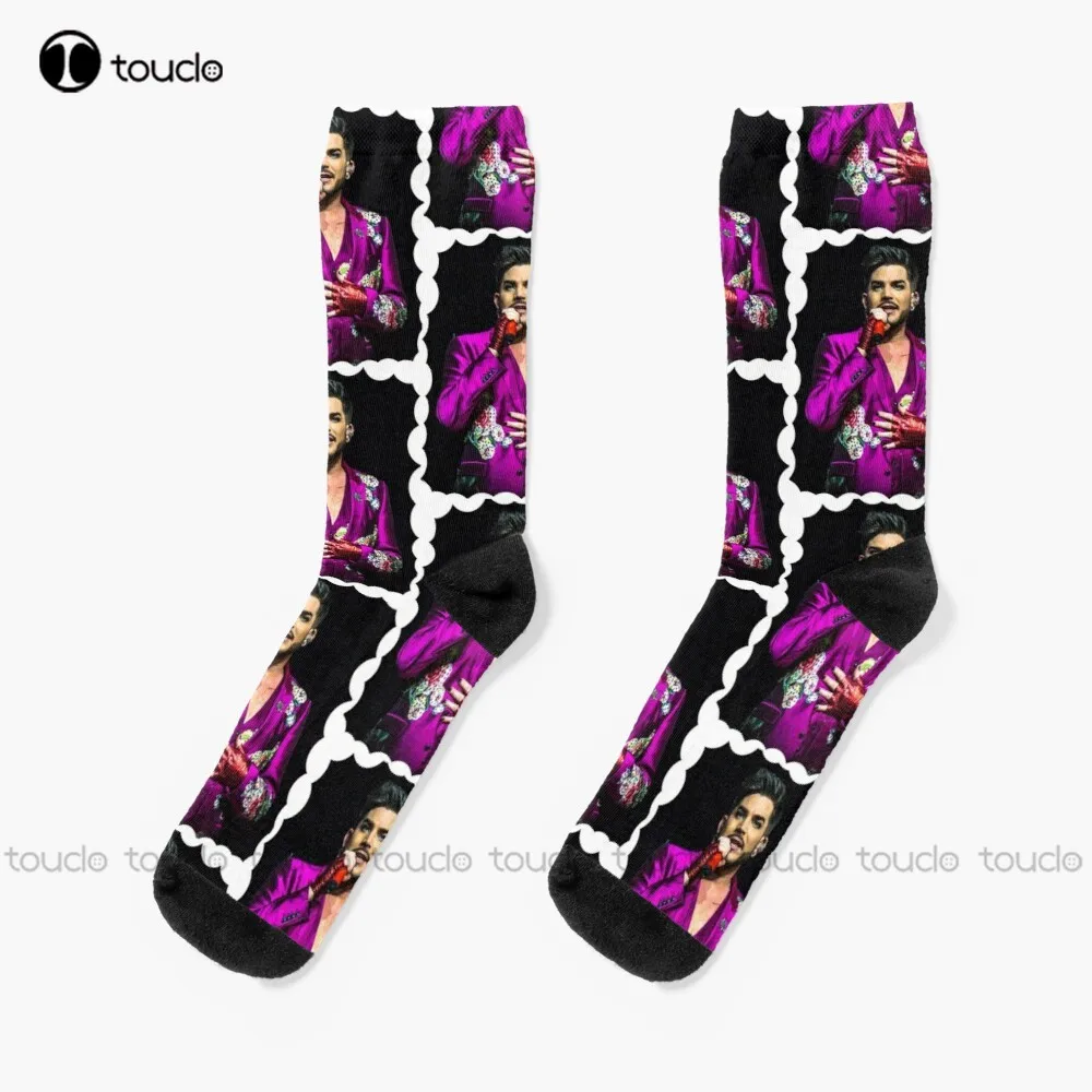 

Hiburan Adam Lambert Pink Socks He Office Socks Personalized Custom Unisex Adult Teen Youth Socks 360° Digital Print Funny Sock