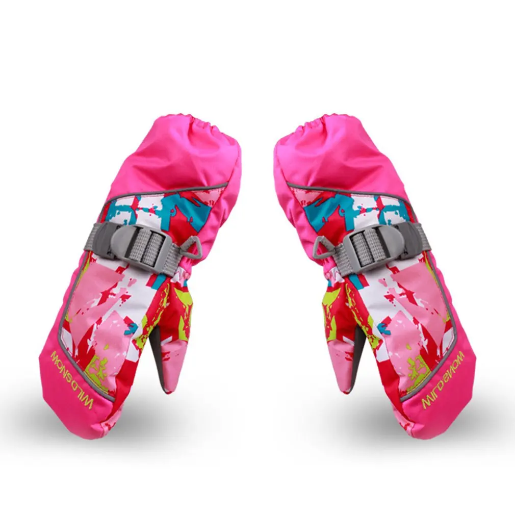

Children Skiing Gloves Waterproof Non-slip Snow Skating Gloves Thick Warm Gloves Mittens for Winter Sports New 2018