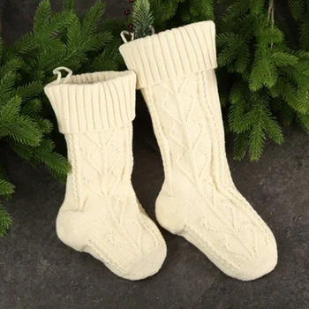 

4pcs Christmas Gift Bags Xmas Knitting Socks for Christmas Tree Decoration