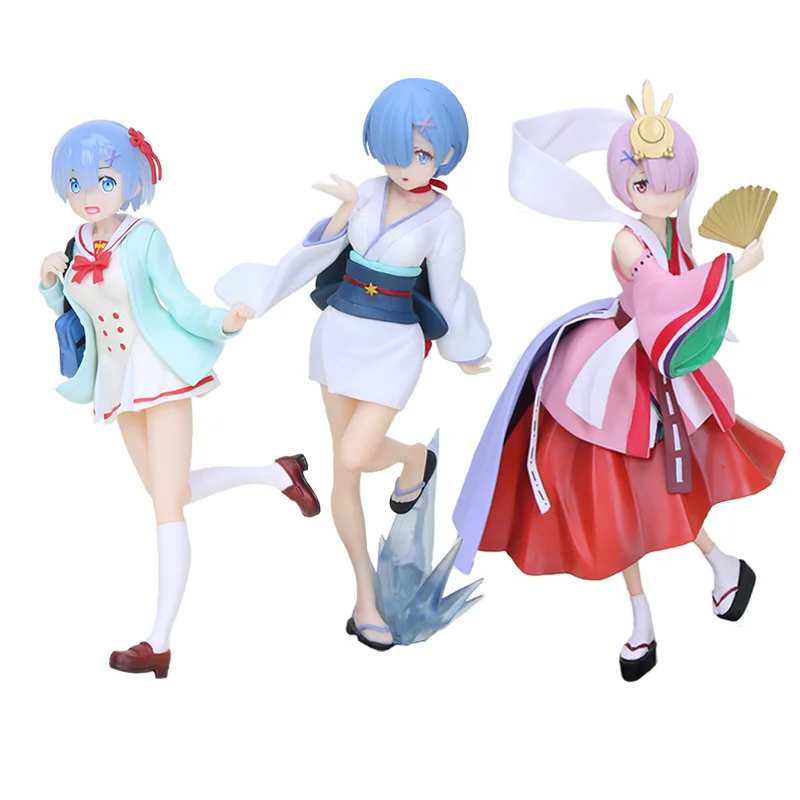 23 см аниме Re: жизнь в другом мире от zero Emilia Rem Nightingale девушки ПВХ Фигурки