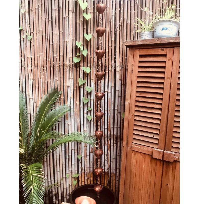 260cm Copper Rain Bell Drainage Chain Water Diversion Chain Temple Homestay Villa Gutter Japanese Courtyard Copper Guide Rain Ch