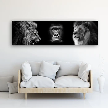 

Canvas Posters Home Decor Wall Art Mane Savannah Lion orangutan Paintings For Living Room Posters Prints Abstract Animal Picture