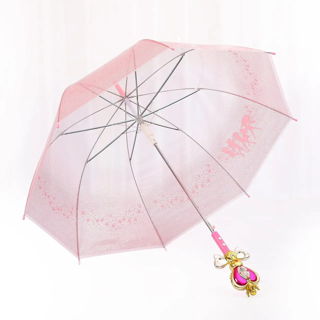 Карта Captor Sakura волшебная палочка Ручка Зонтик Сейлор Мун Фея розовая бабочка зонтик дождь женский цветок 88 см длина - Цвет: Розовый
