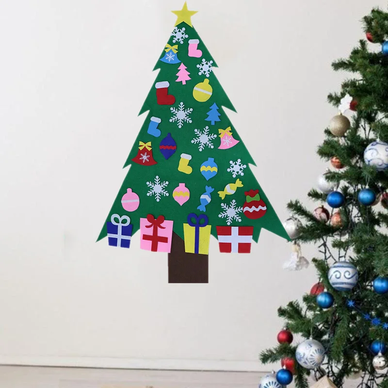 LBER 3D DIY Рождественская елка Войлок Волшебная креативная головоломка украшение игрушка для рождественской вечеринки Настенный декор для окна