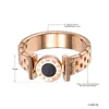 AENINE Original Design Roman Numerals Acrylic Wedding Ring Jewelry For Women Rose Gold Stainless Steel Engagement Rings AR17162 ► Photo 2/5