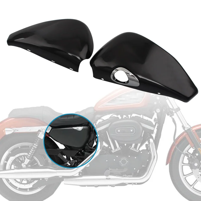 Motorcycle Black Right Side Oil Tank Cover Left Battery Paneles Cover Set For Harley Sportster 1200 883 XL