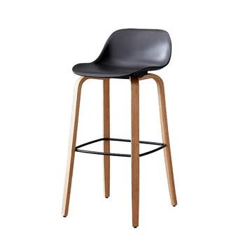 

Modern Simple Light Luxury Bar Chair Solid Wood High Foot Bar Stool Northern Europe Bar Chair Creative Bar Chair Back Bar Chair