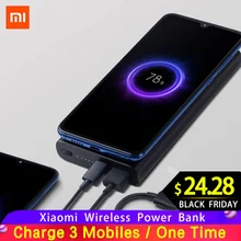 Xiaomi mi, беспроводной внешний аккумулятор, 10000 мАч, Qi быстрое зарядное устройство, PLM11ZM, внешний аккумулятор для iPhone, Sumsung mi Phone