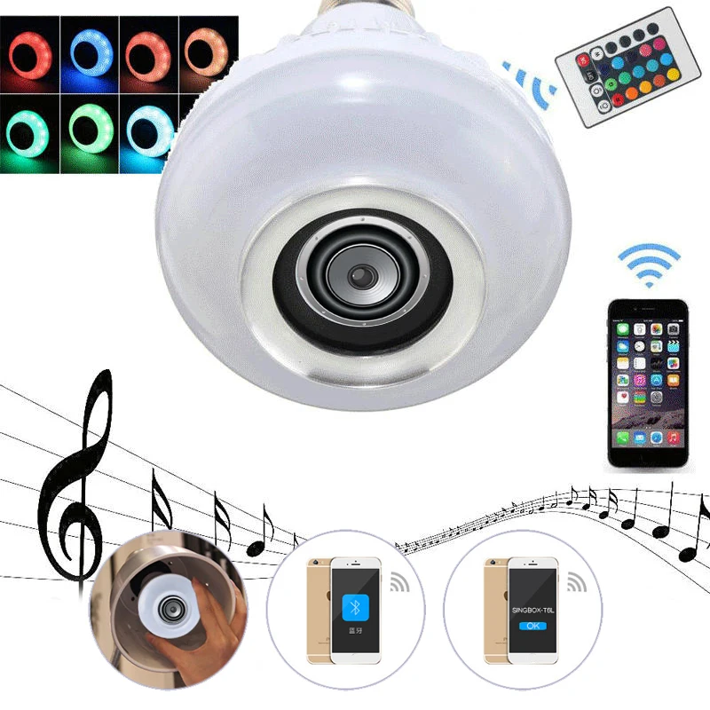 

LED Music Bulb LED Loudspeaker LED Speaker Bar Home Gift Wireless E27 Portable Colorful Smart Light Bluetooth Lamp
