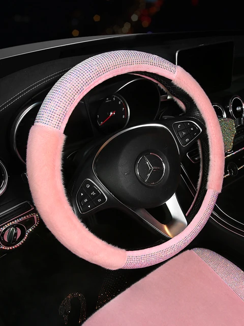 Coprivolante per auto con strass Bling rosa per accessori interni per  ragazze da donna accessori per la protezione dello sterzo in peluche con  diamanti - AliExpress