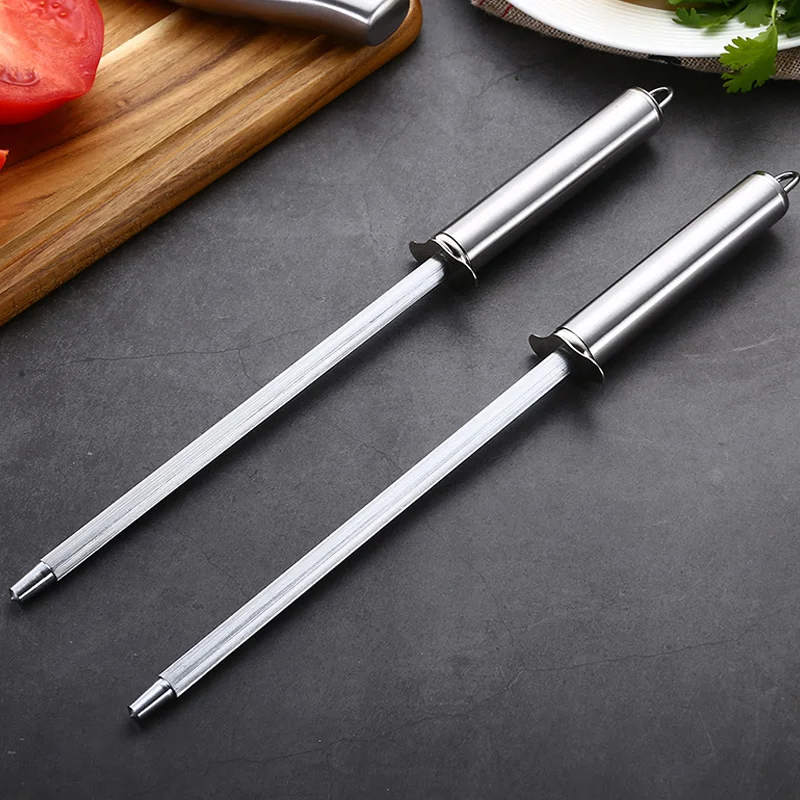 

ERMAKOVA 10 Inch Knife Sharpening Rod Kitchen Honing Steel Knife Grinder Carbon Steel Durable Stainless Steel Knife Sharpener