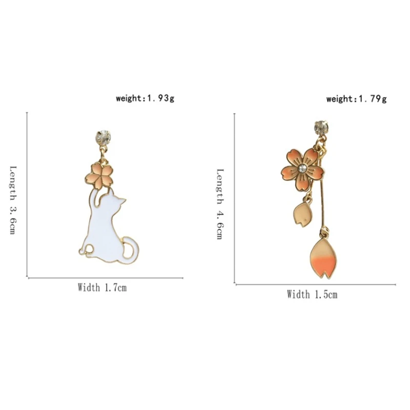Kawaii Sakura Petal Cat Earrings - Limited Edition